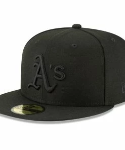 Baseline Sportss Oakland A's New Era 5950 Black/Black Fitted Caps