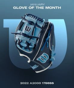 Baseline Sportss Gloves Wilson A2000 1786 11.5 January GOTM (Sky Blue/Navy Blue)