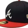Baseline Sportss Atlanta Braves New Era 1995 World Series Wool - 59FIFTY Fitted Hat - Navy/Red