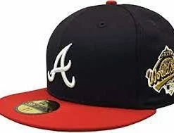 Baseline Sportss Atlanta Braves New Era 1995 World Series Wool - 59FIFTY Fitted Hat - Navy/Red