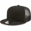 Baseline Sportss New Era Oakland A’s Trucker Hat 9Fifty SnapBack Black/Black