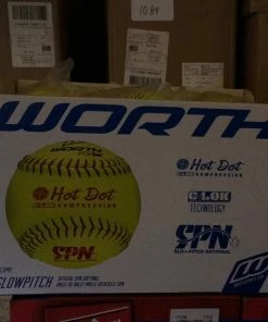 Baseline Sportss Worth Hot Dot 12 Inch Softball Champ Logo, SPN12HDSYCR (1 Dozen) Baseballs/Softballs